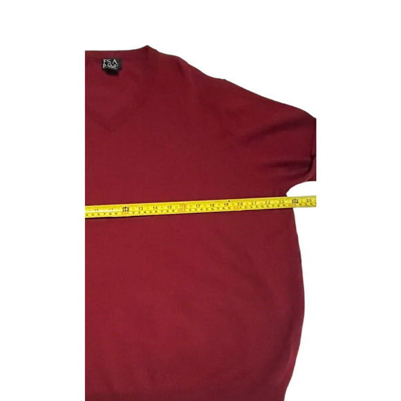 Jos A Bank Classic Collection Mens Wool V-Neck Sweater Size Large Cranberry Red - Picture 3 of 8